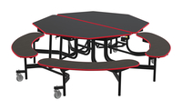 Classroom Select Mobile Table with Benches, Octagon, Item 4001242